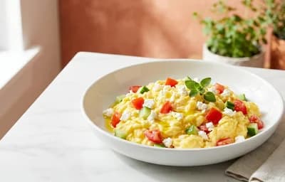 Mediterranean Tomato and Feta Scrambled Eggs