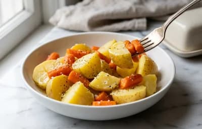 Soft-Cooked Carrots and Potatoes