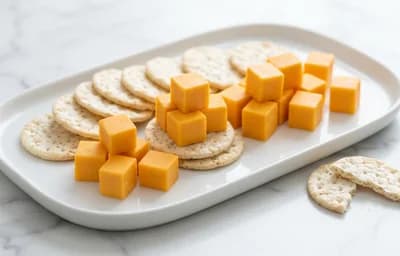 Cheddar Cubes with Rice Crackers