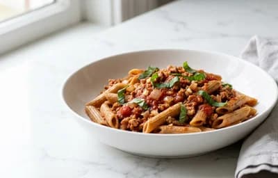 Whole-Wheat Pasta with Turkey Red Sauce