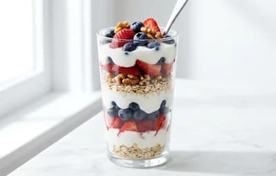 Yogurt Parfait with Berries and Walnuts