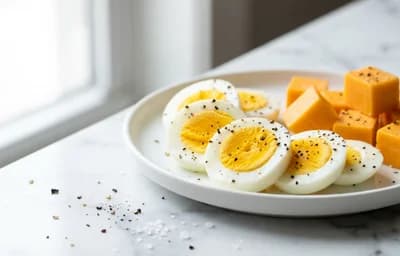 Hard-Boiled Eggs and Cheese