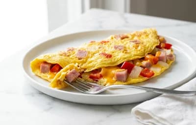 Four-Egg Ham and Cheese Omelet