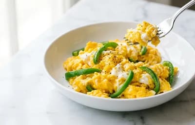 Scrambled Egg Whites and Yolk with Peppers