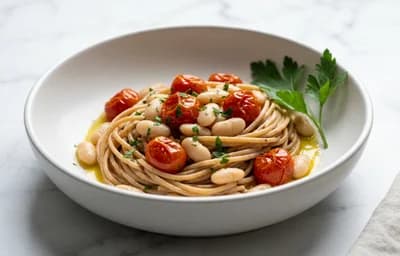 Pasta with White Beans and Tomatoes