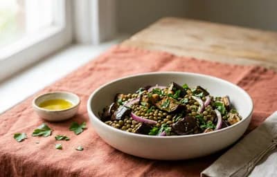 Roasted Eggplant and Lentil Salad