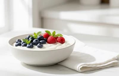 Vegan Greek Yogurt with Mixed Berries