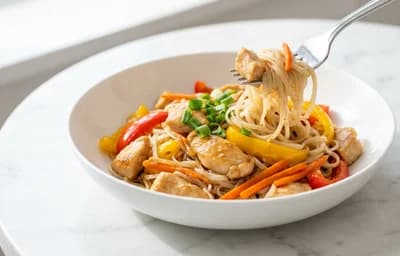 Chicken Stir-Fry with Rice Noodles