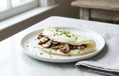 Egg White Omelet with Mushrooms and Herbs