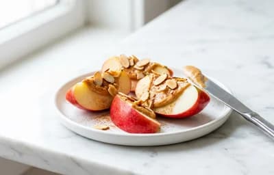 Apple with Peanut Butter and Almonds