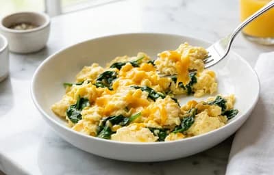 Spinach and Cheese Scrambled Eggs