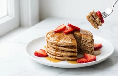 Whole Grain Pancakes with Strawberries