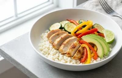 Chicken and Veggie Bowl with Cauliflower Rice