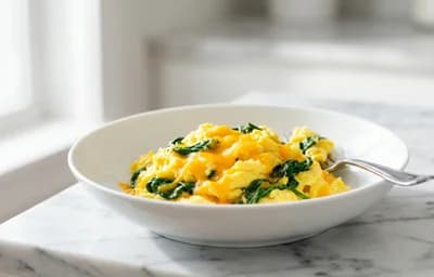 Cheesy Scramble with Spinach