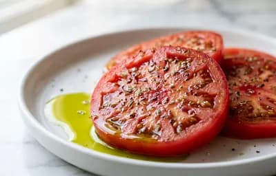 Sliced Tomato with Olive Oil and Herbs