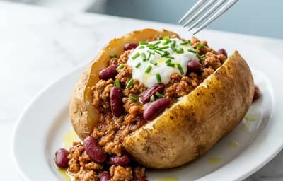 Turkey Chili Baked Potato