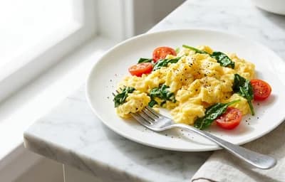 Spinach and Tomato Egg Scramble