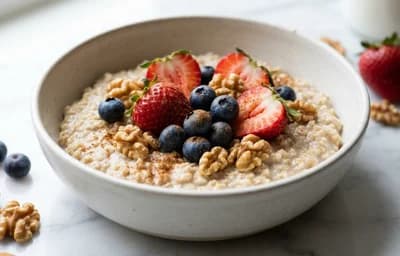Steel-Cut Oats with Berries and Walnuts
