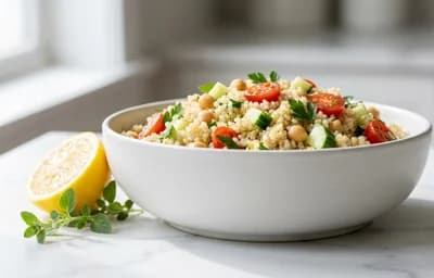 Quinoa-Chickpea Mediterranean Bowl