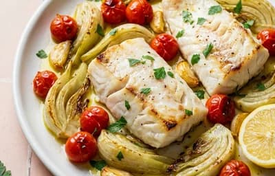 Sheet-Pan Halibut with Roasted Fennel