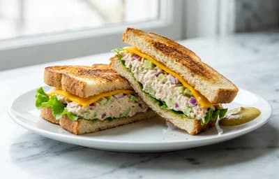 Tuna Sandwich with Cheddar and Lettuce