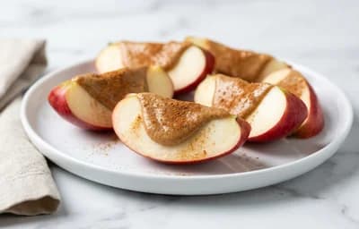Apple Slices with Almond Butter and Cinnamon