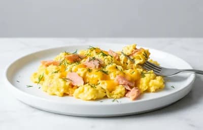 Smoked Salmon and Cheddar Scramble