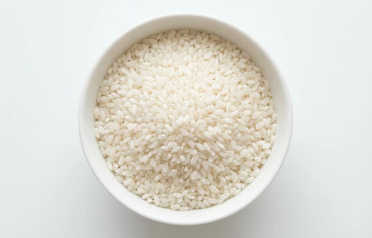 raw unenriched short-grain white rice