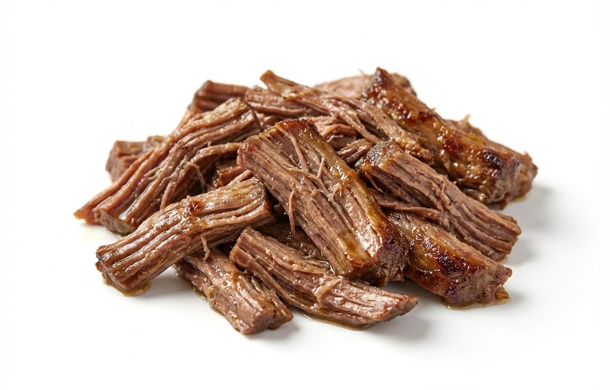 cooked shredded beef