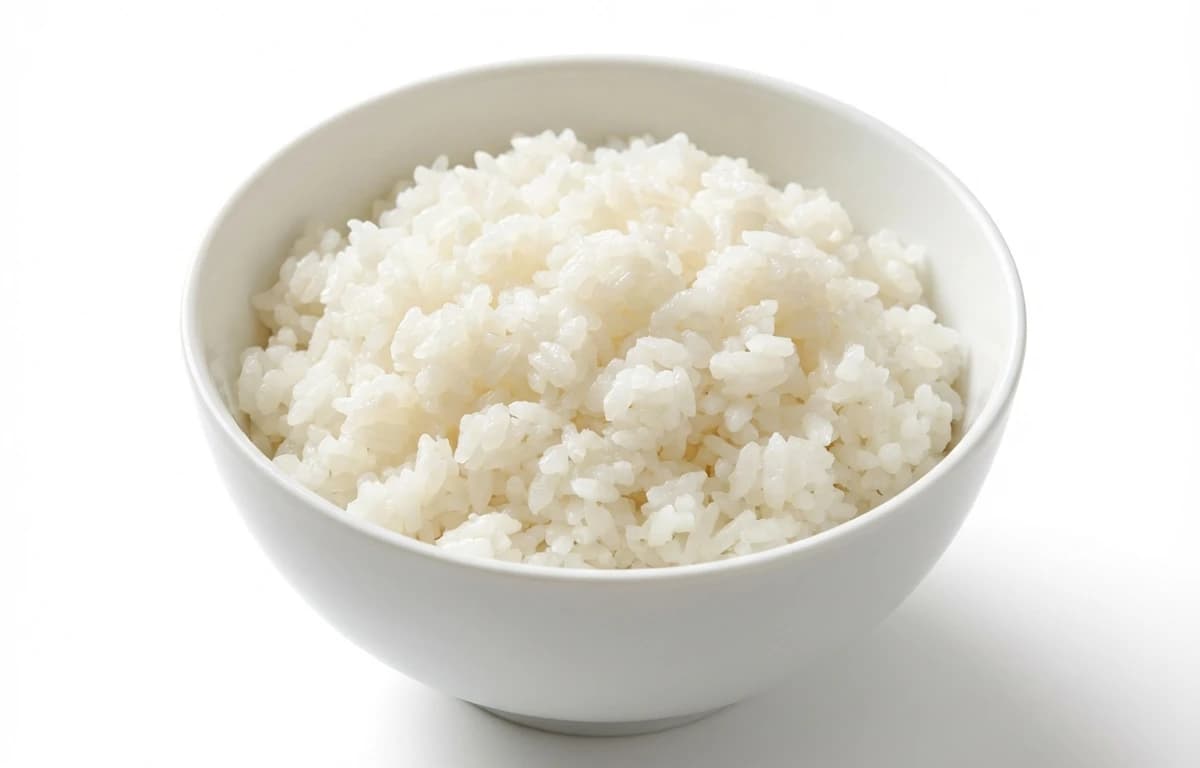 cooked enriched short-grain white rice