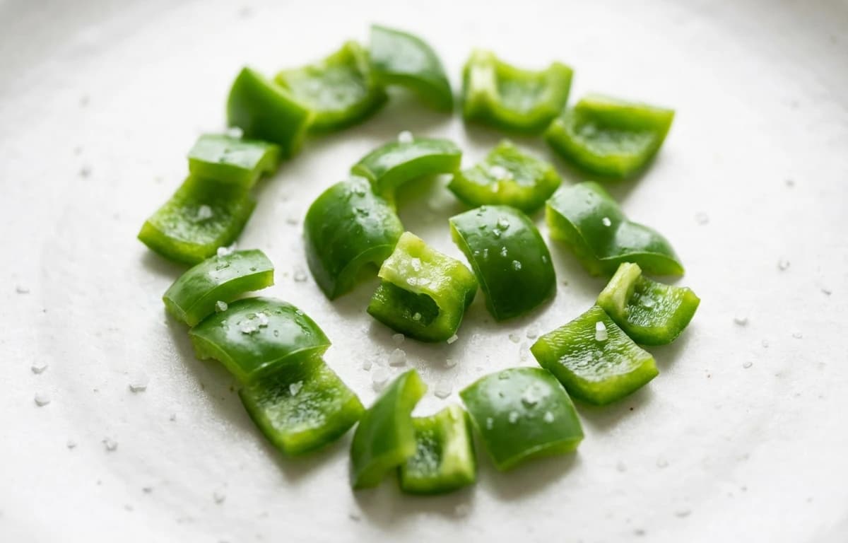 boiled salted green sweet pepper