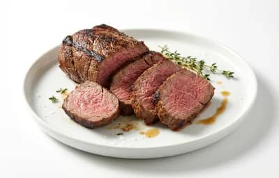 cooked broiled elk loin