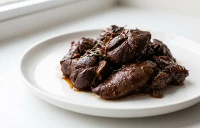 braised cooked lamb lungs