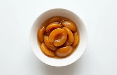 stewed sweetened dried sulfured peach