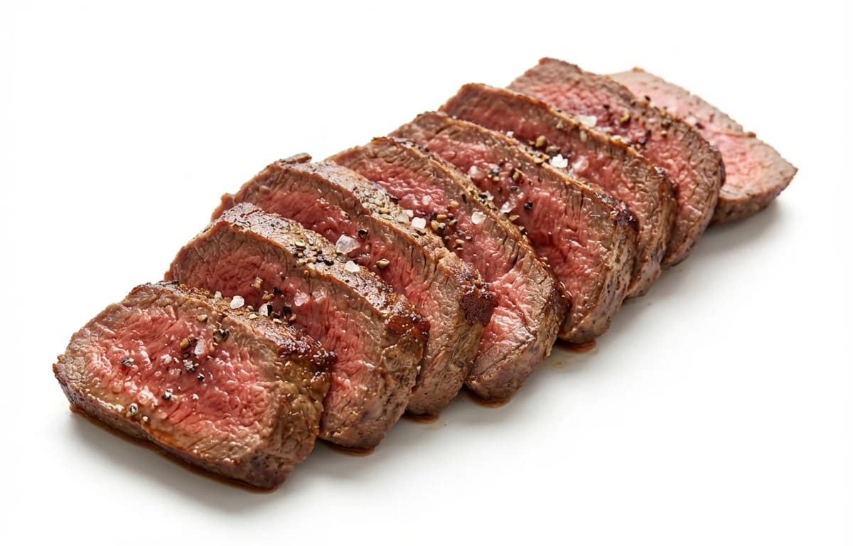 cooked buffalo top round steak