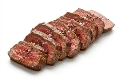 cooked buffalo top round steak