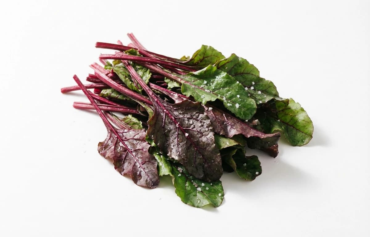 boiled salted beet greens