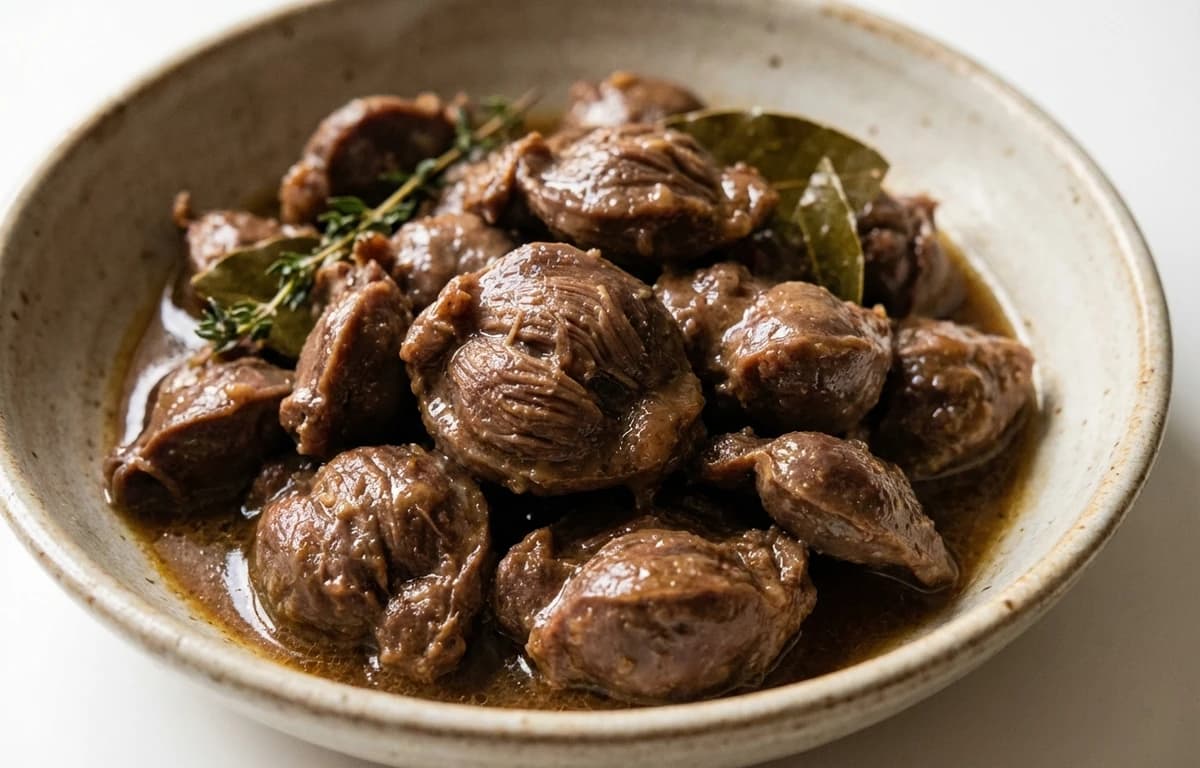 simmered turkey gizzard