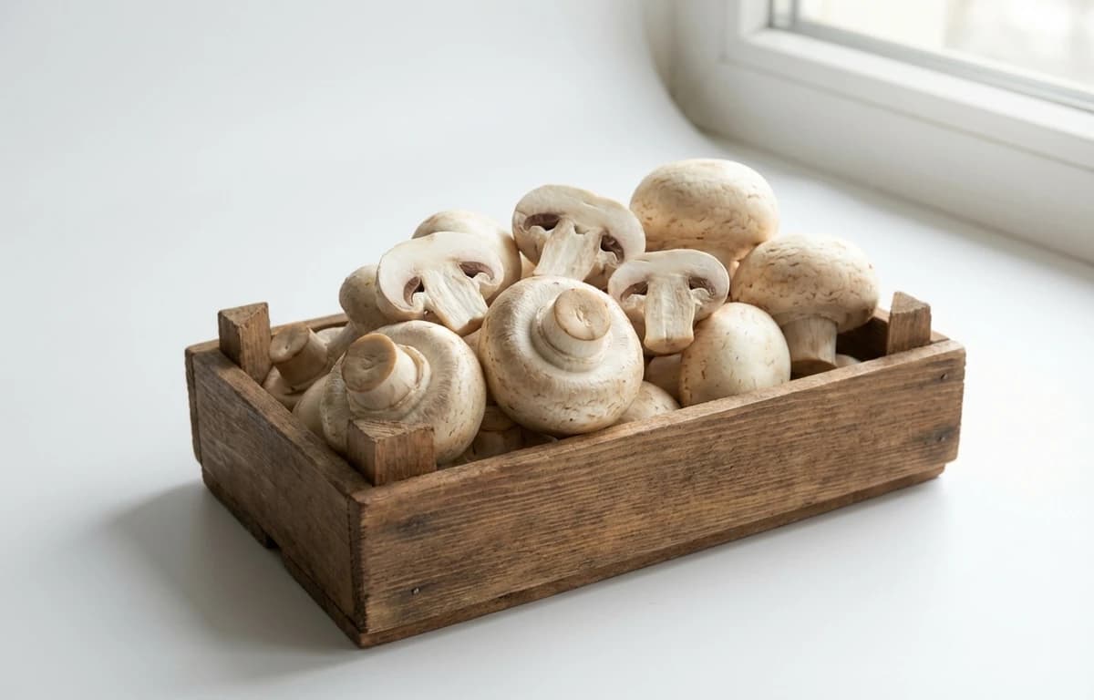 raw white mushroom