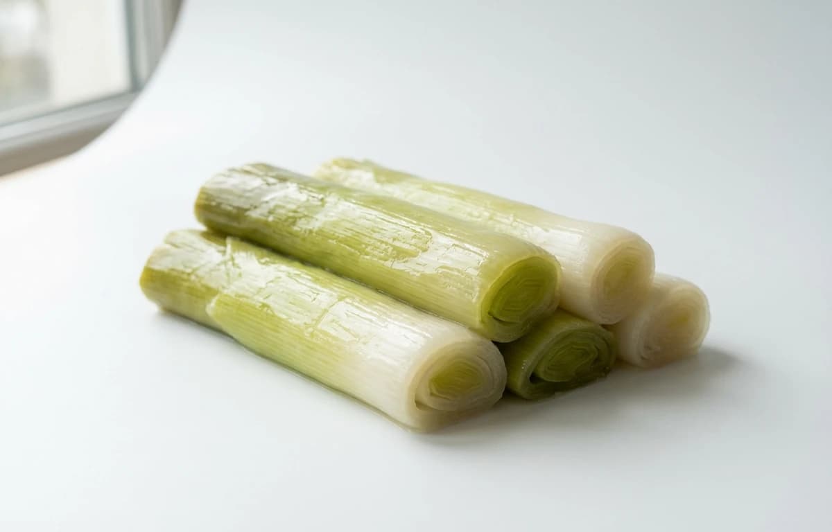 boiled unsalted leek