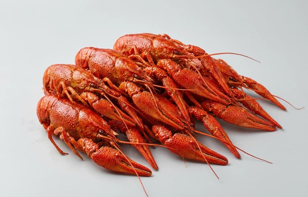 cooked wild crayfish