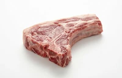 raw bone-in lean lamb leg chop/steak