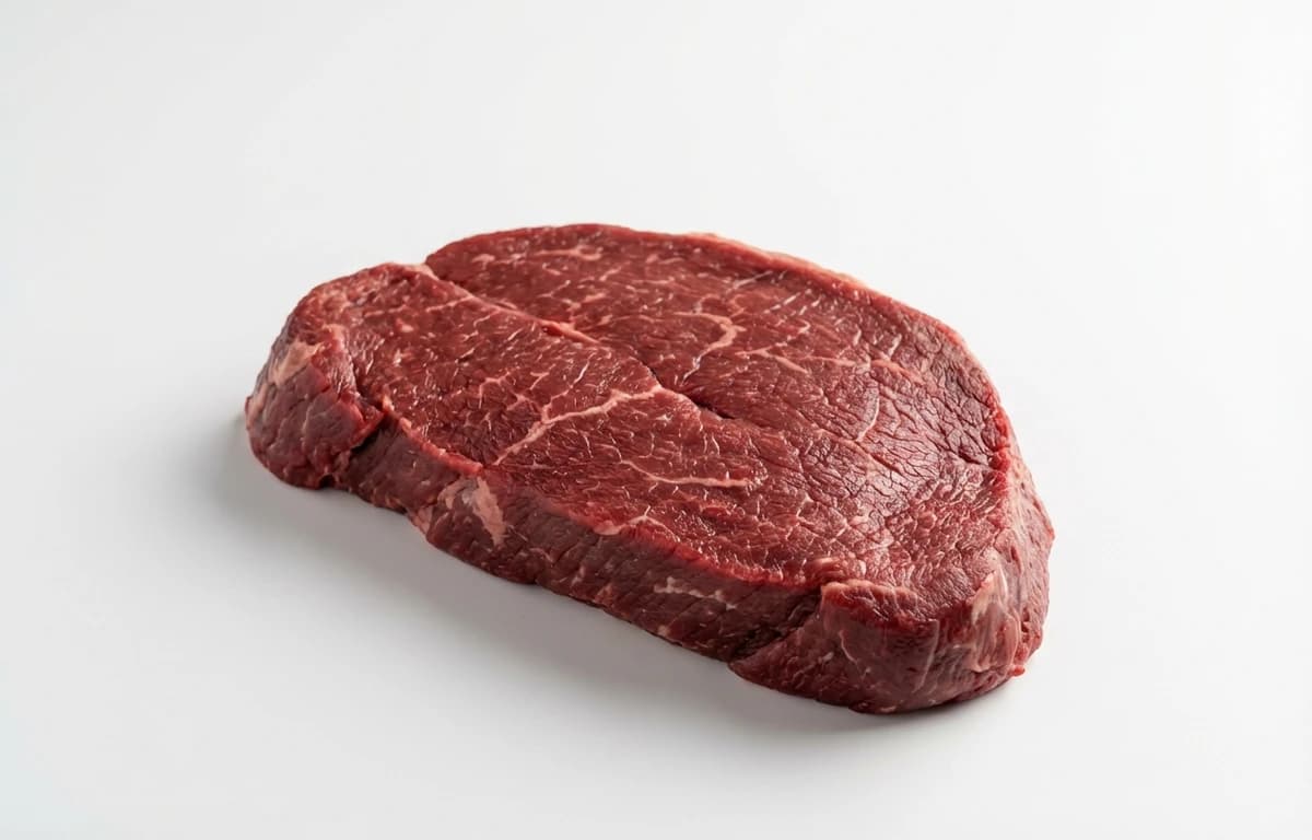 raw bison top round steak