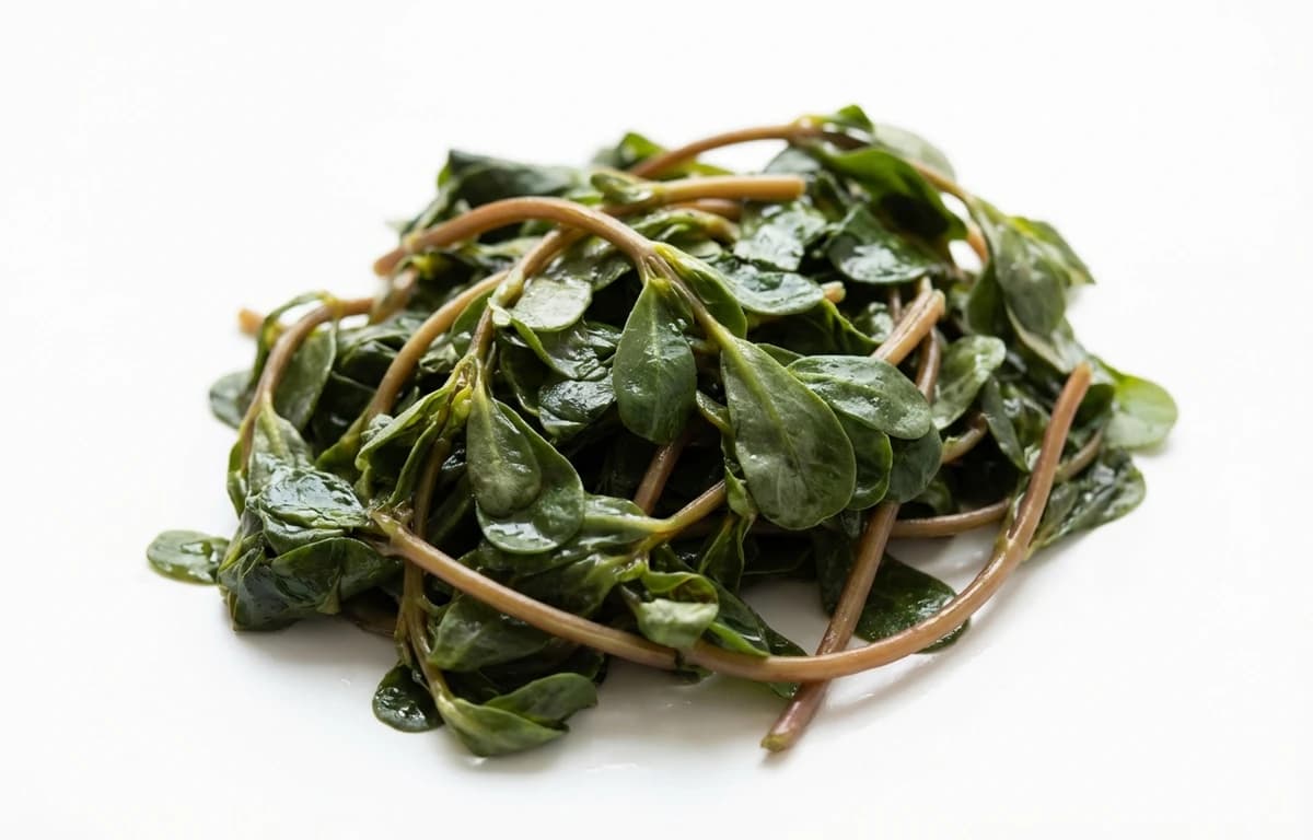 boiled unsalted purslane