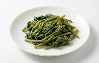 boiled salted cowpea leafy tips