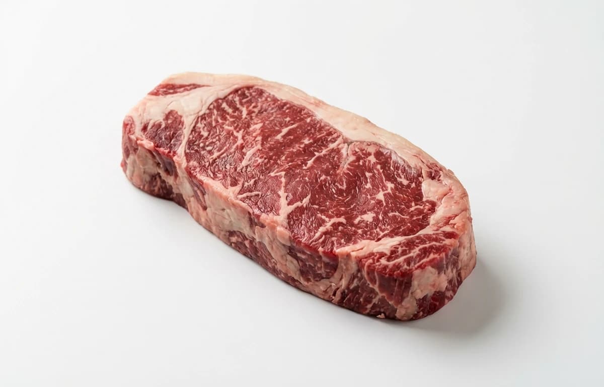 fast fried New Zealand striploin beef with separable lean and fat