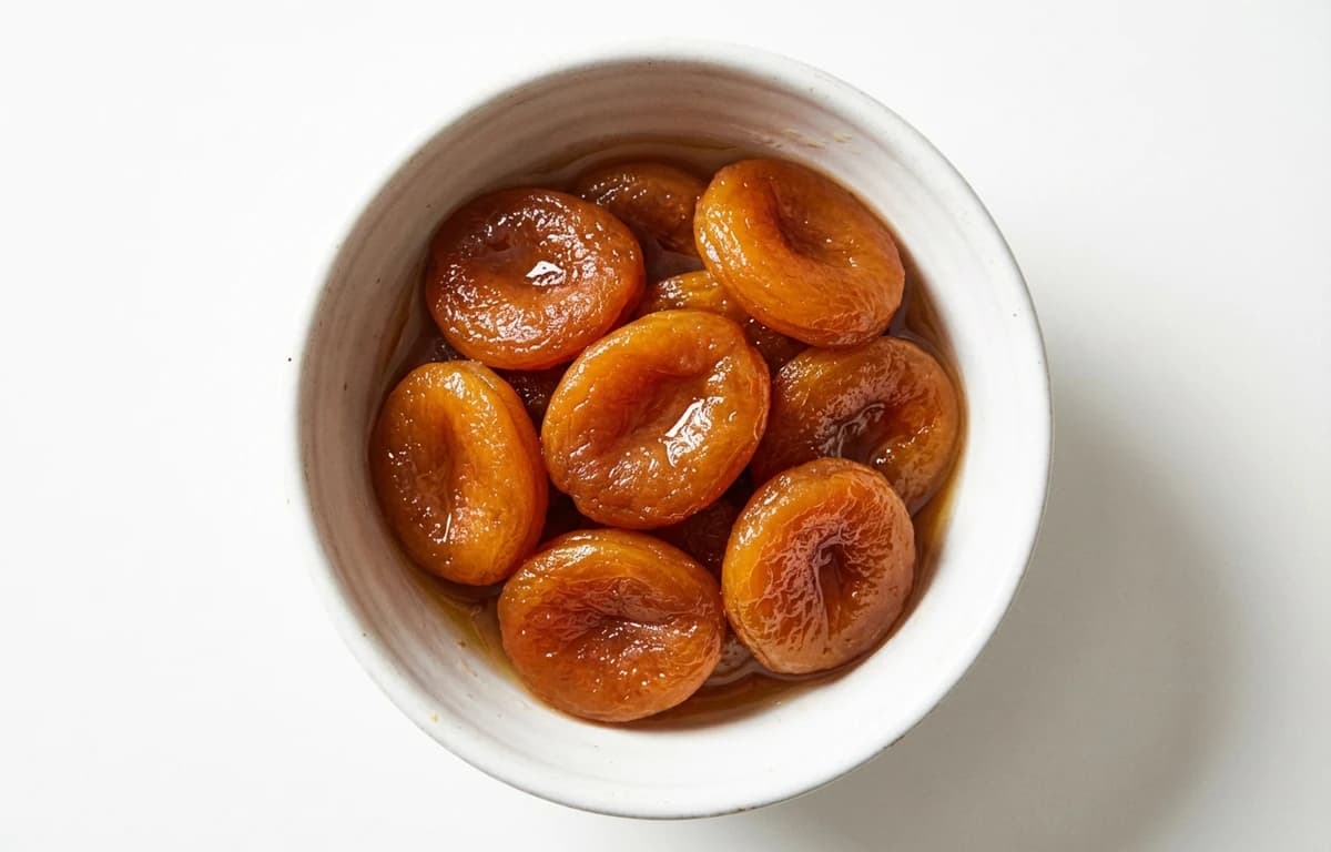 stewed sulfured dried apricot with added sugar