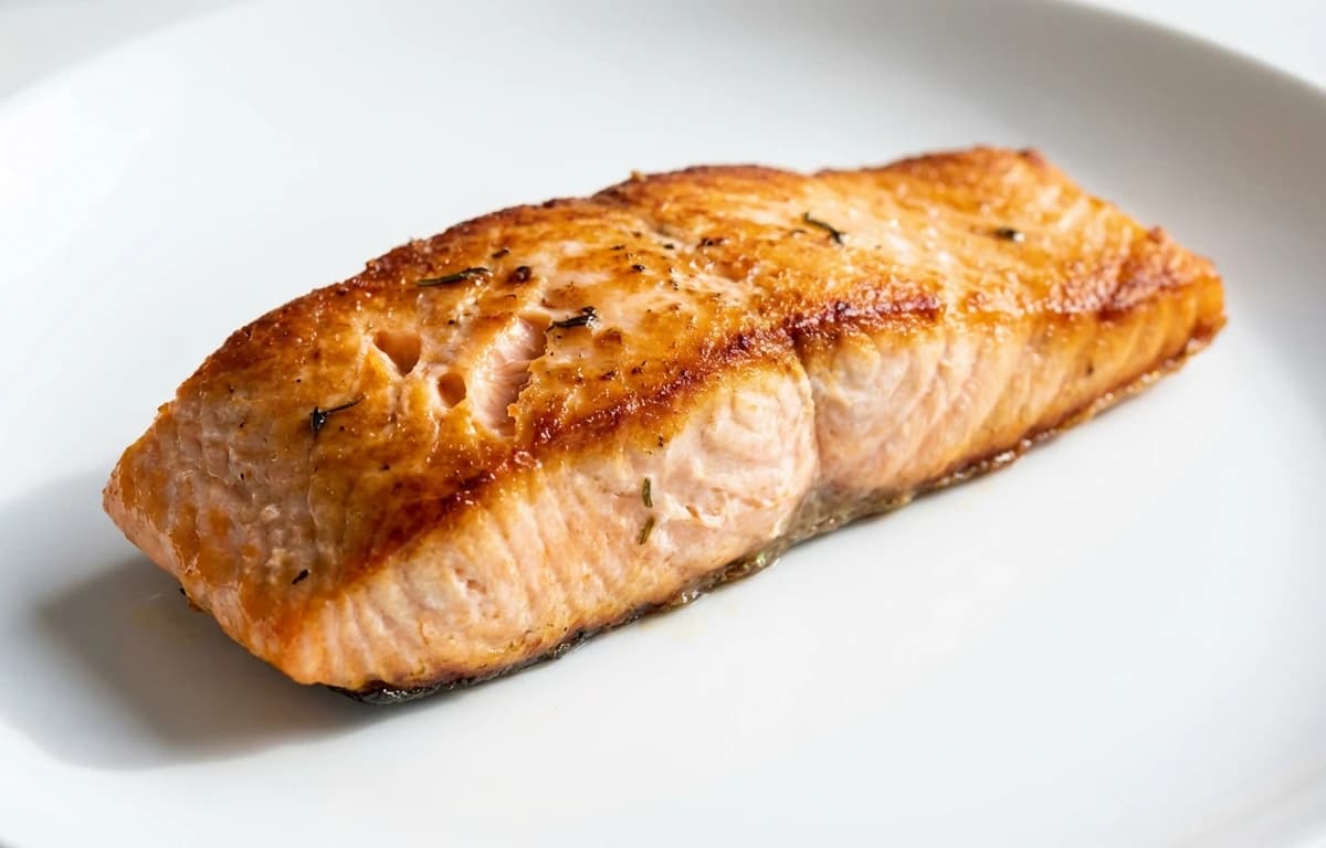 cooked dry heat coho salmon