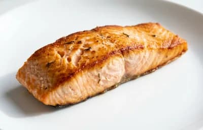 cooked dry heat coho salmon