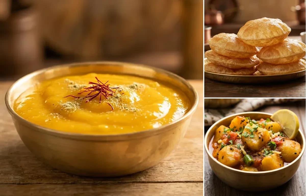 Aamras, Puri and Bateta nu Shaak